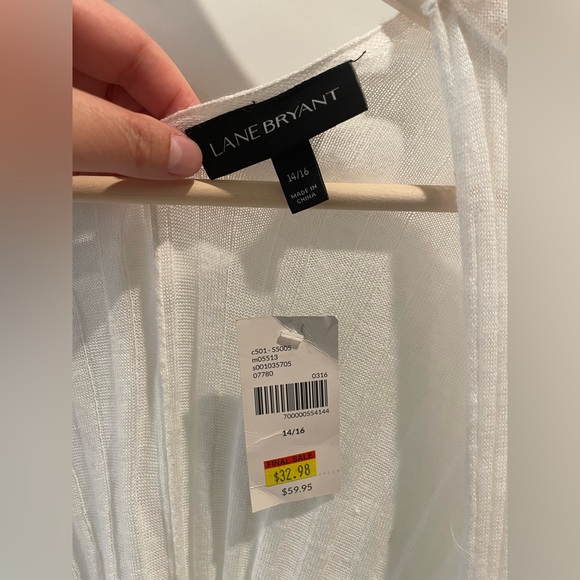 Lane Bryant White Ribbed Cardigan - Picture 2 of 3